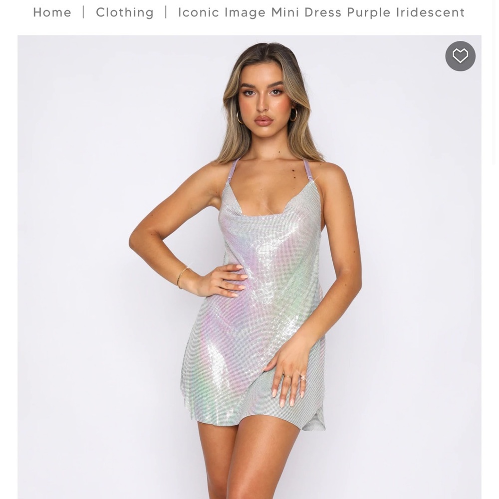 White Fox Boutique Iconic Image Mini Dress in iridescent/purple